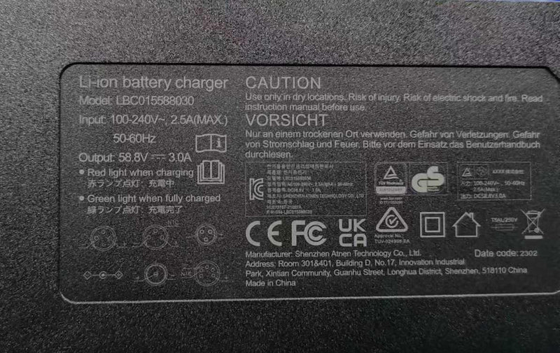 58.8V Charger for 52V Battery - XLR plug  ( 3 Amp )