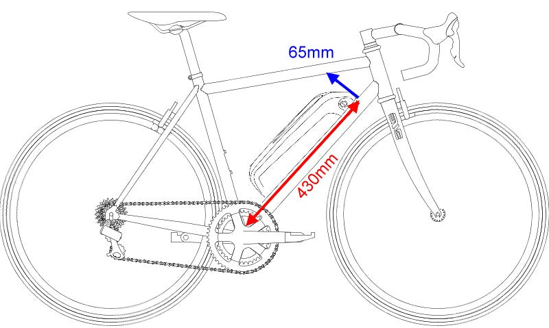 52V 12.8Ah Panasonic Downtube - Lithium Ion Battery