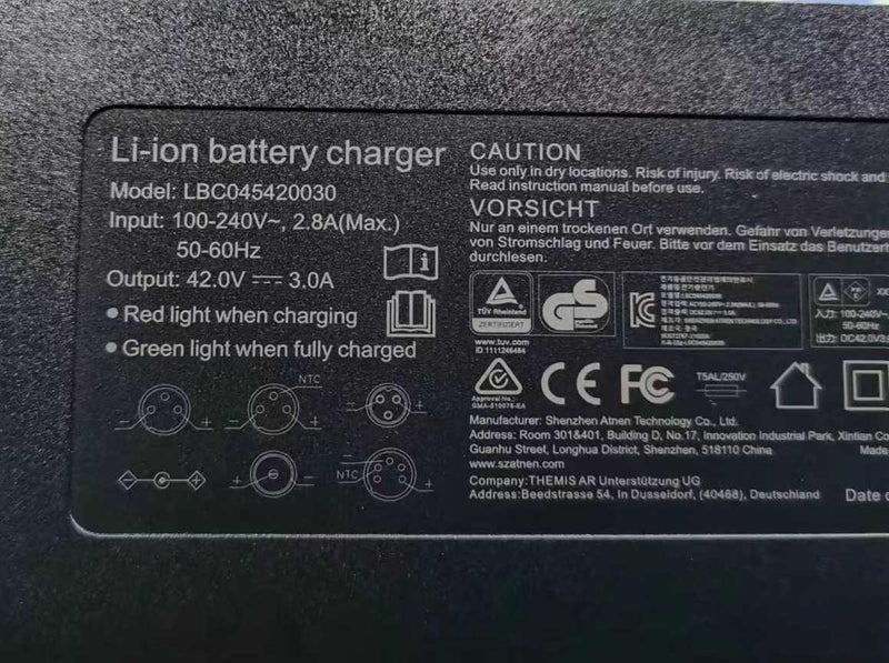 42V Charger for 36V Battery - 5.5mm DC plug  ( 3 Amp )