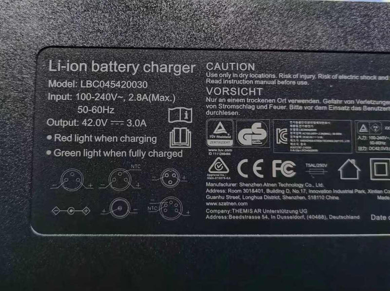 42V Charger for 36V Battery - XLR plug  ( 3 Amp )