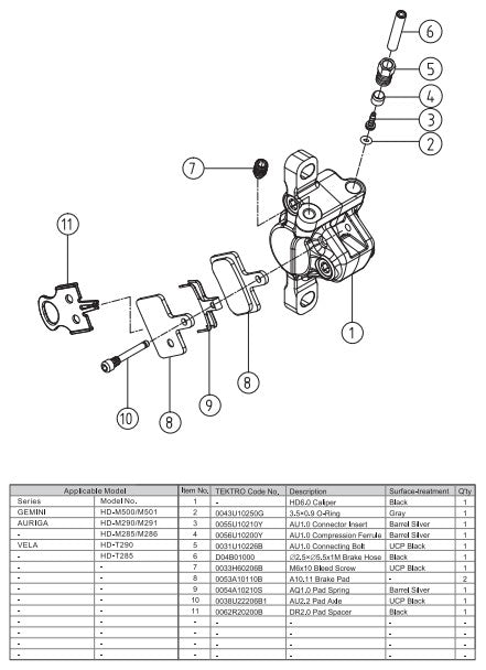 Hydraulic Disc Brake System - Tektro (MTB)