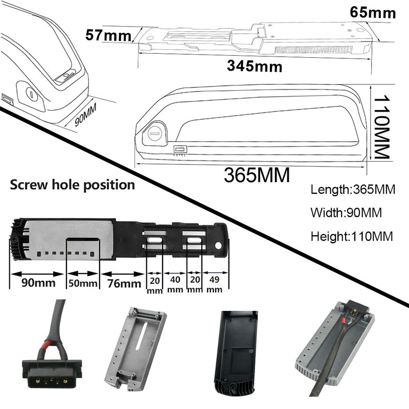 52V 17.5Ah Samsung Large Downtube - Lithium Ion Battery